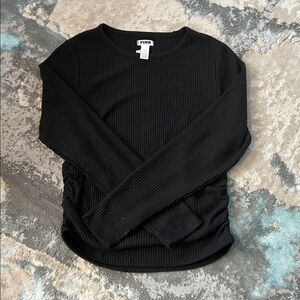 PINK Victoria's Secret Black Waffle Knit Top